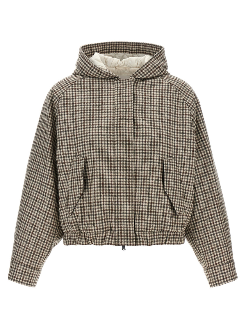 Brunello Cucinelli Shiny Zipper Pull Casual Jackets And Parka Beige