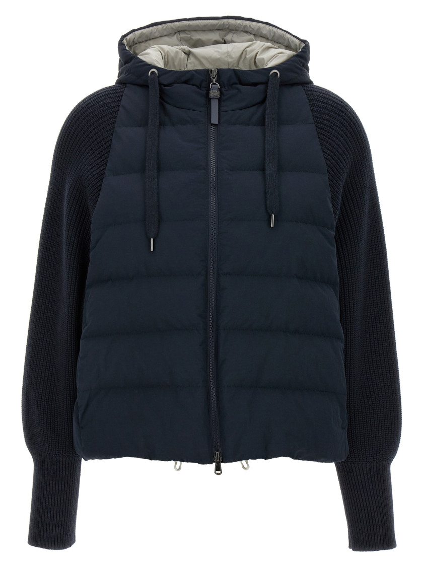 Shop Brunello Cucinelli Blue Two-material Water-repellent Jacket