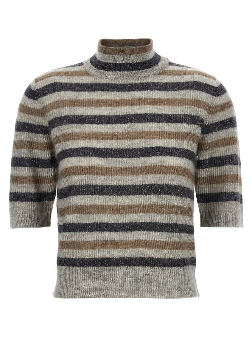 Brunello Cucinelli Lurex Wool Cropped Sweater Sweaters And Cardigans Multicolor