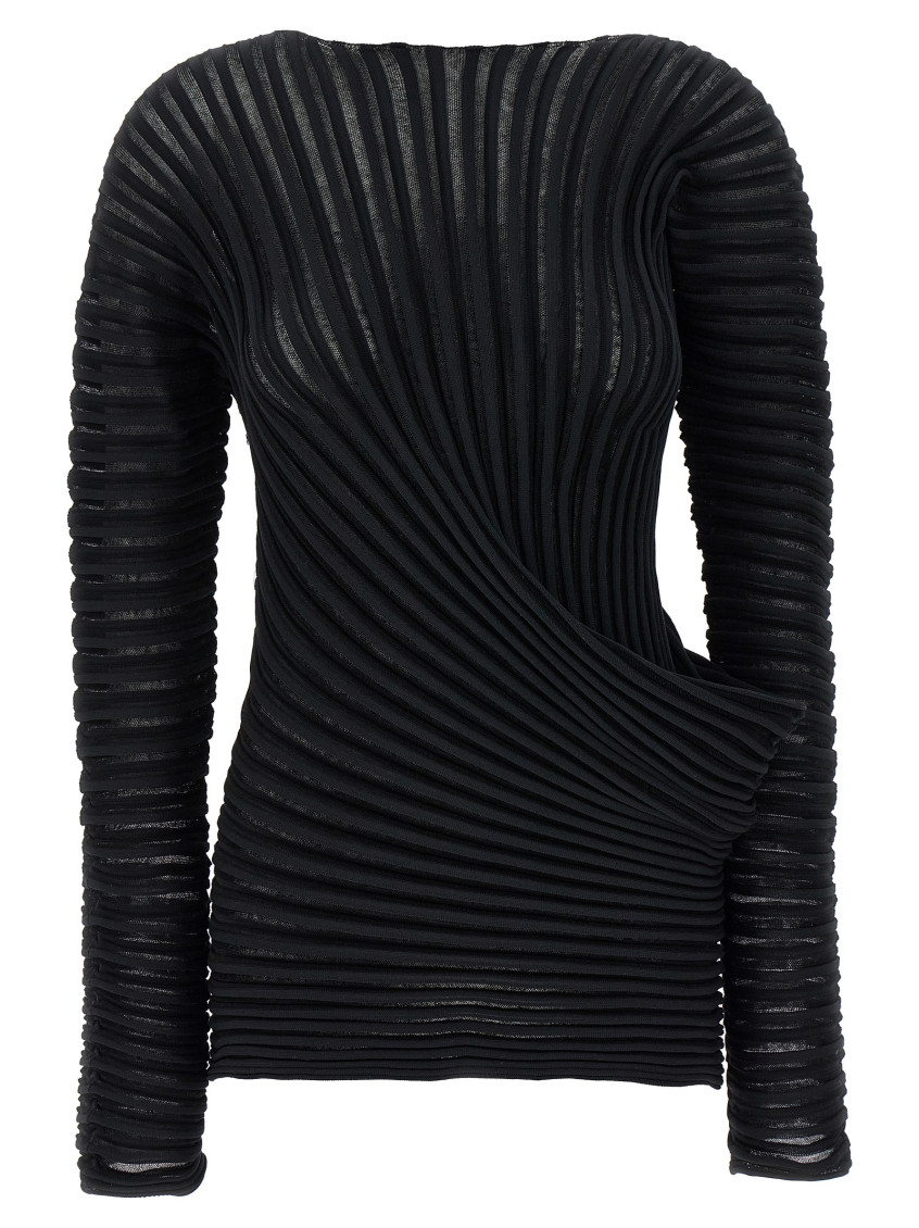 Issey Miyake Black Stream Top In Black