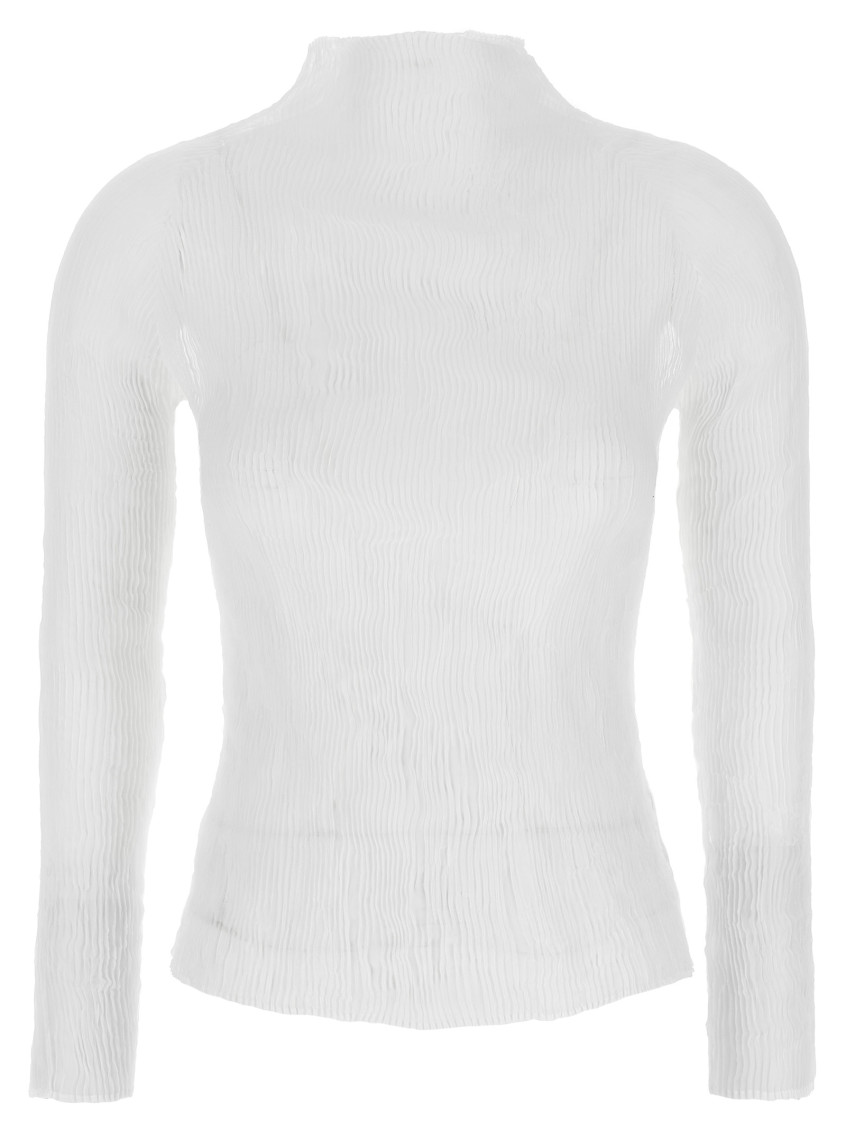 Shop Issey Miyake White Chiffon Twist-56 Sweater