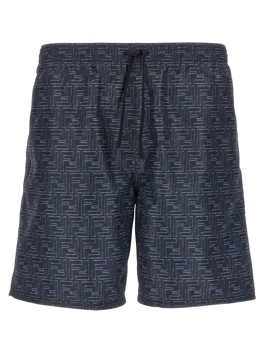 Fendi Blue Denim Effect Swimsuit