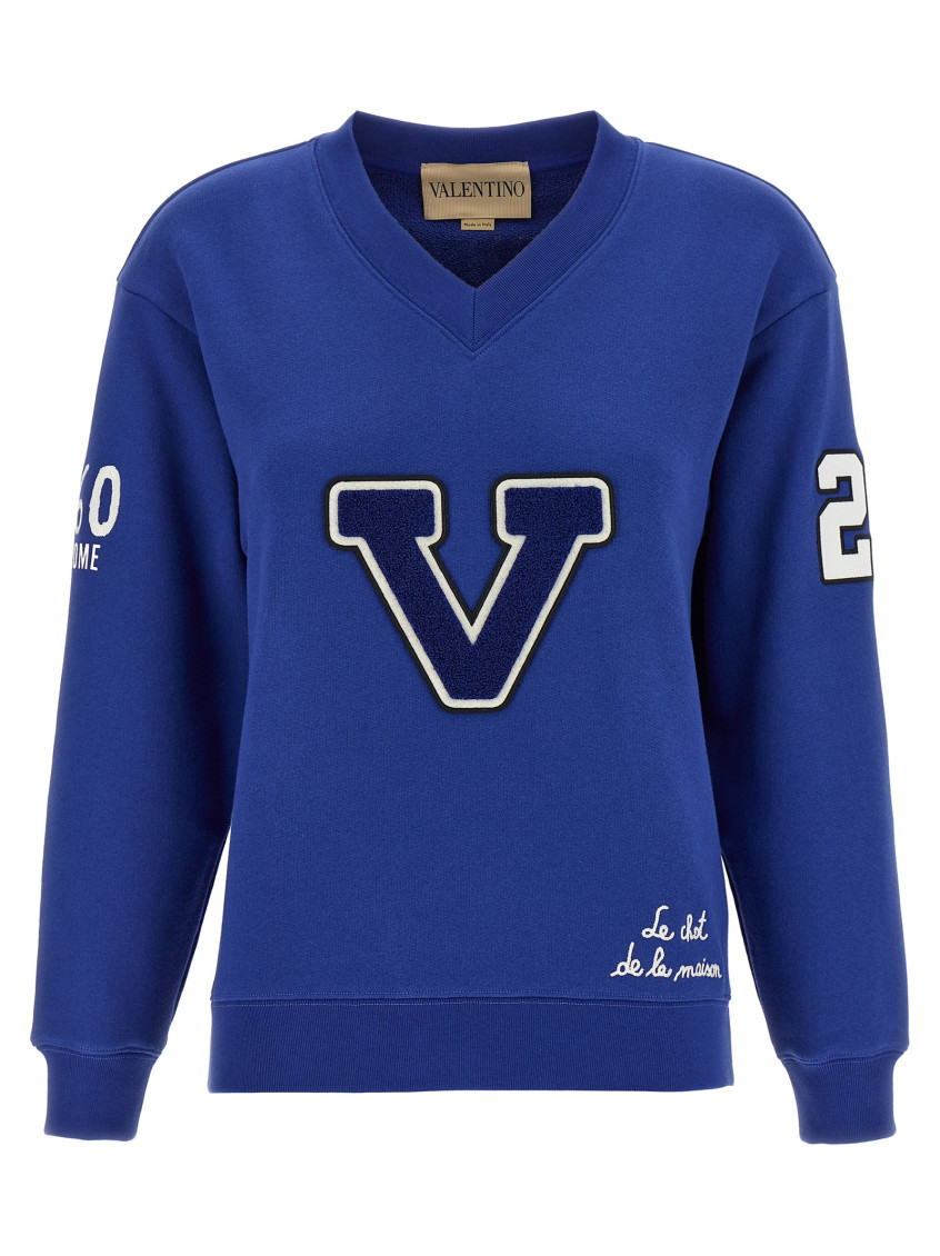 Shop Valentino Blue Chat De La Maison Sweatshirt