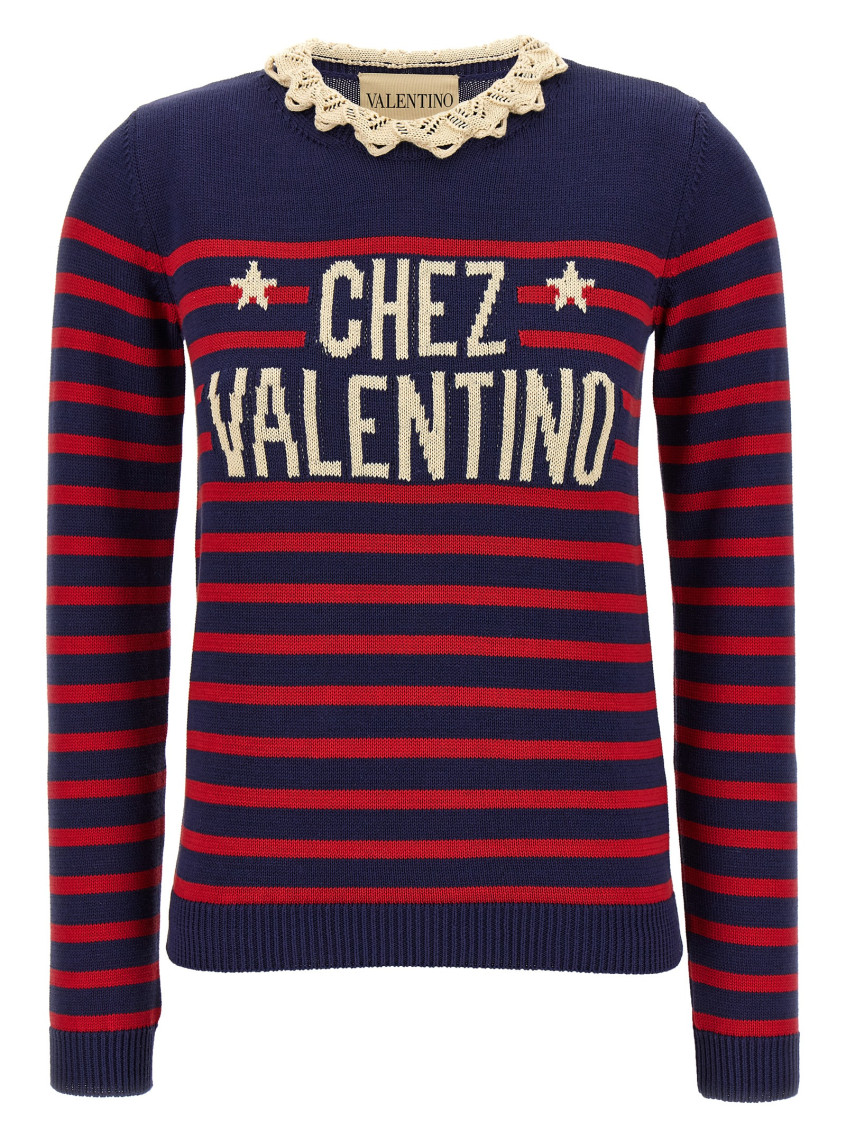 Shop Valentino Blue Chez Jersey