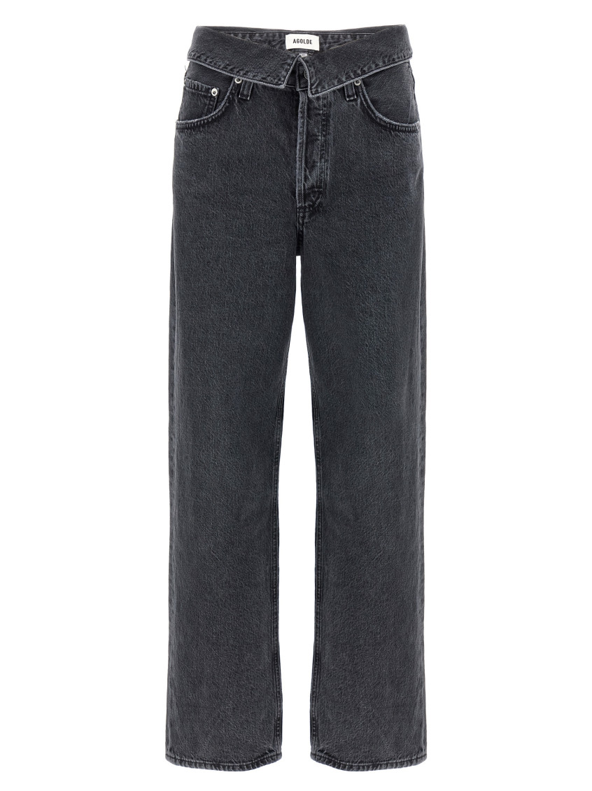 Agolde Echo Tapered Foldover Jeans In Zephyr