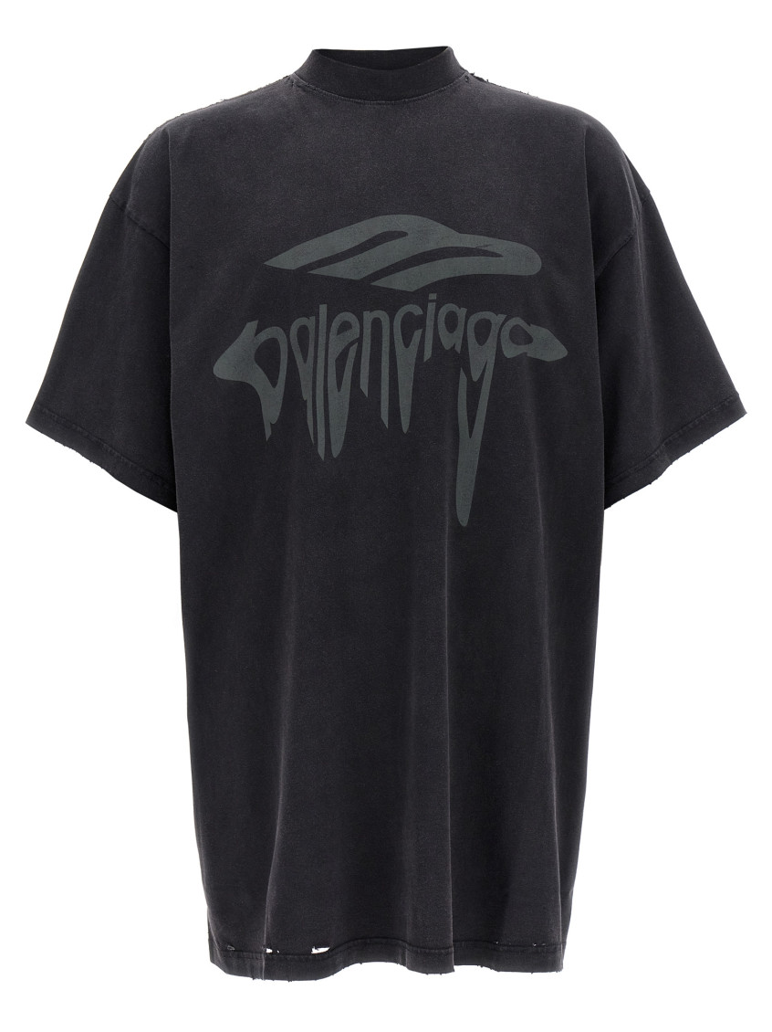 Balenciaga 3d Liquified Effect Cotton T-shirt
