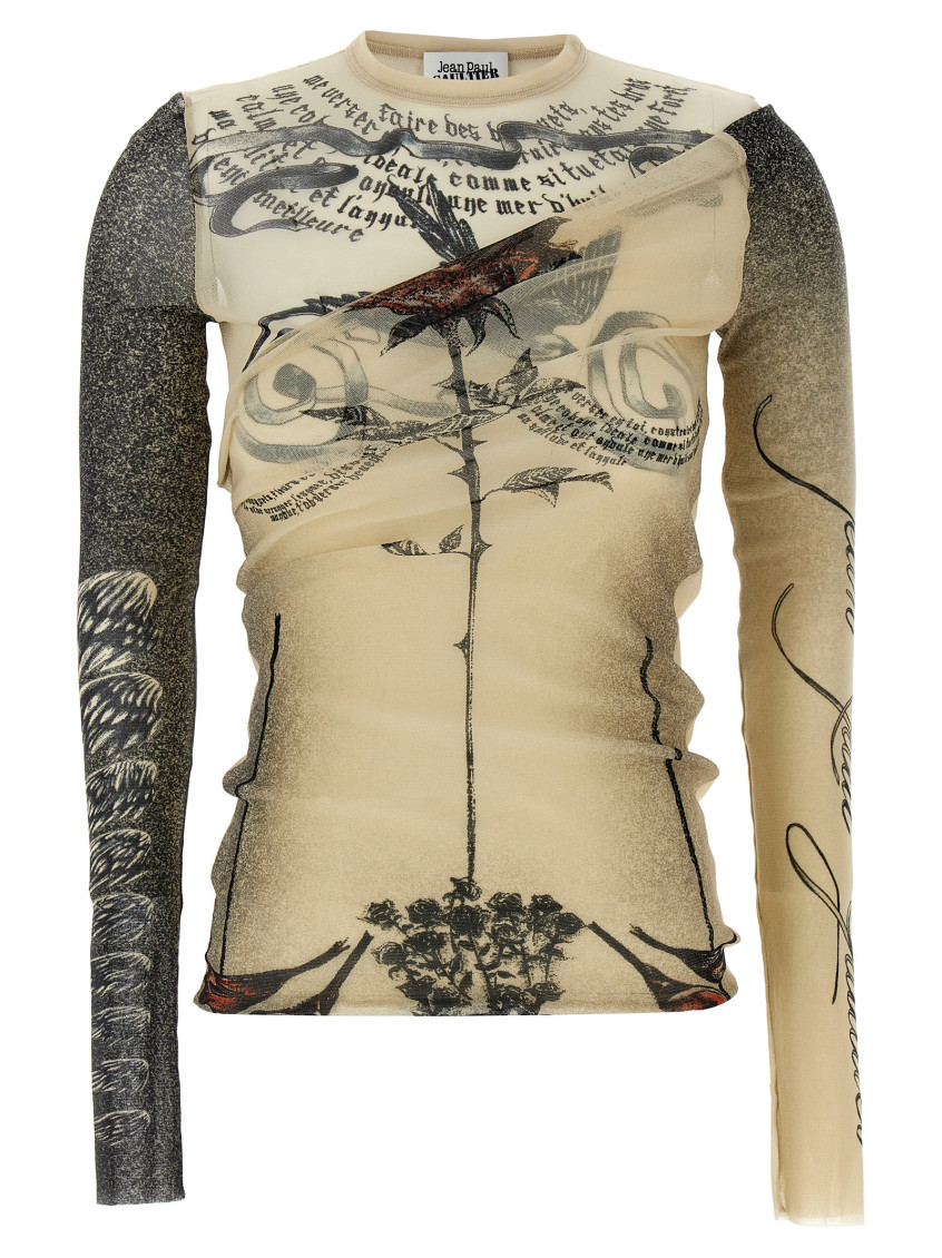 Jean Paul Gaultier Multicolor Double Layer Tulle Top