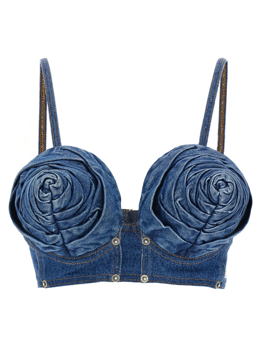 Shop Jean Paul Gaultier Blue Denim Top
