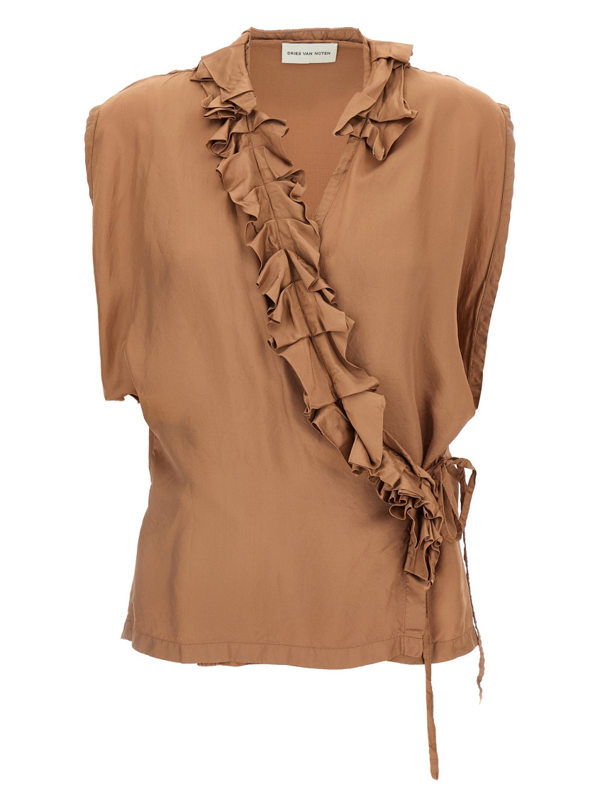 Dries Van Noten Brown Clematis Top