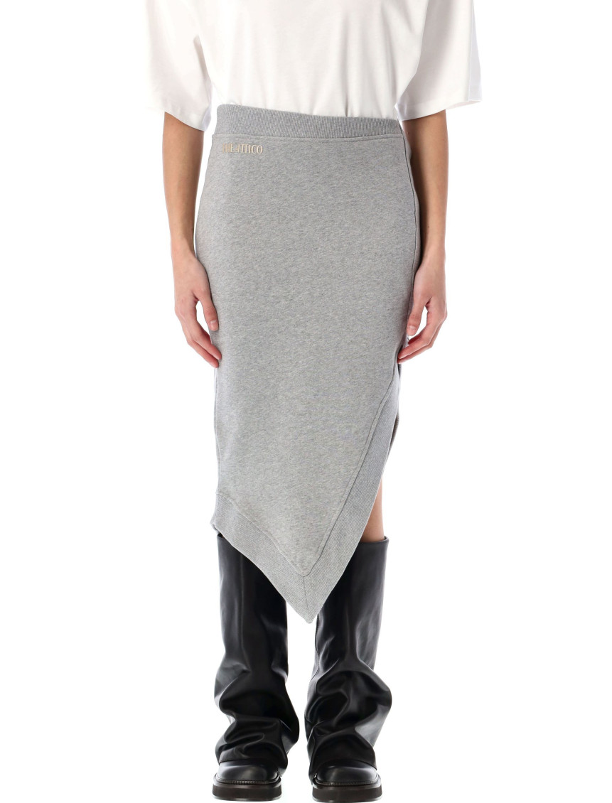 Attico Grey Asymmetric Mini Skirt