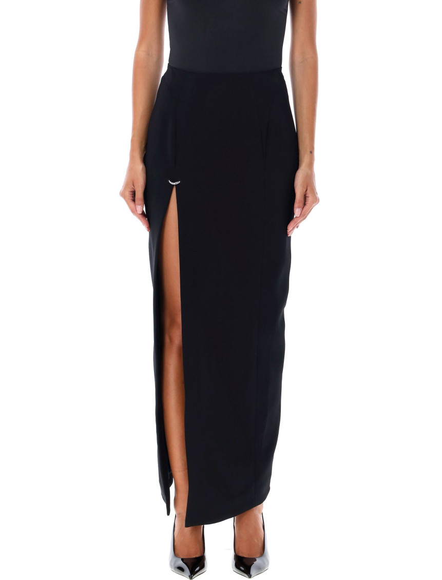 Mugler Long Skirt With Piercing Detail