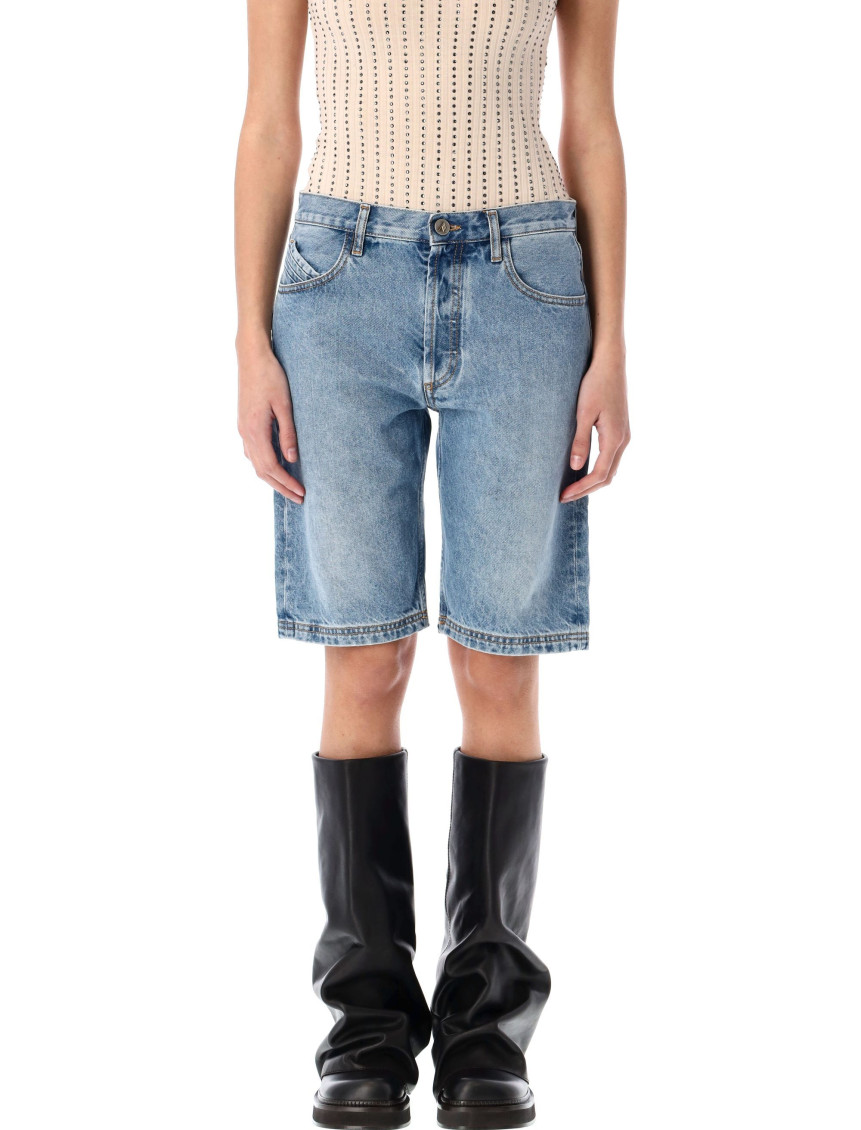 Attico Denim Shorts With Belt Loops