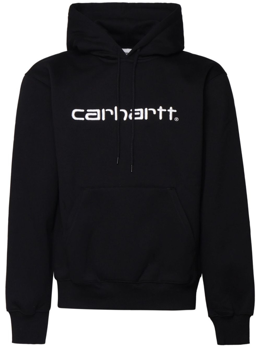 Carhartt Wip Logo Embroidered Drawstring Hoodie In Black