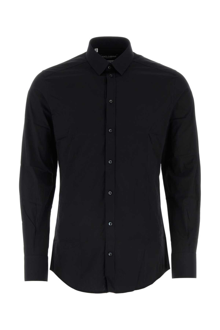 Dolce & Gabbana Black Essential Cotton Shirt In Black