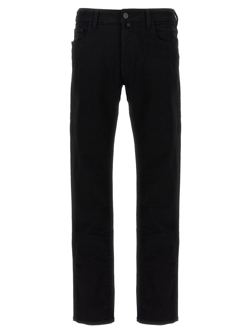 Jacob Cohen Mid-rise Slim Fit Black Denim Jeans In Black