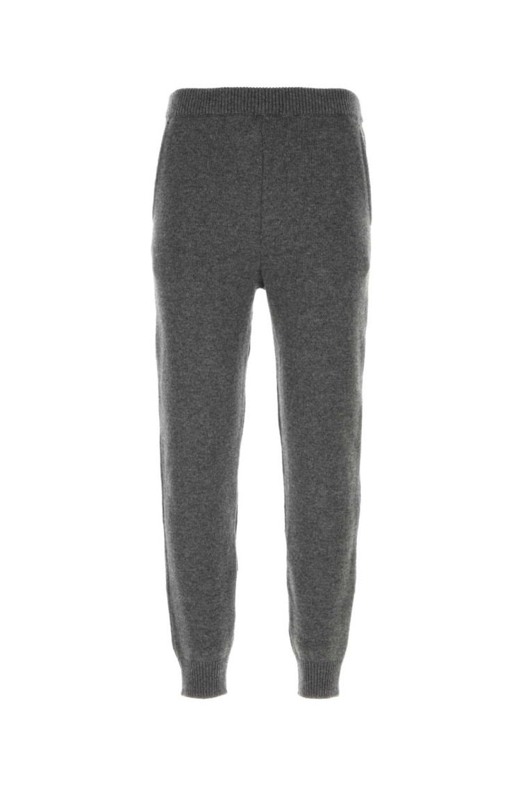 Prada Elastic Waist Cashmere Joggers In Dark Grey