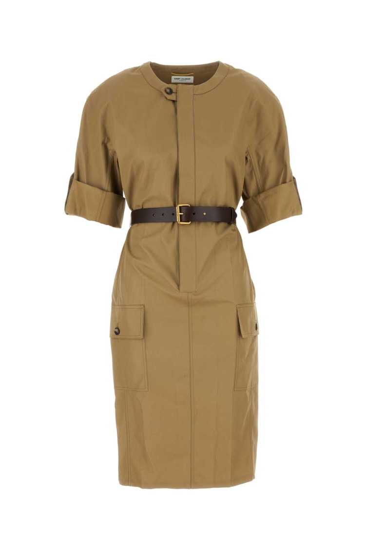 SAINT LAURENT BEIGE ROBE DRESS