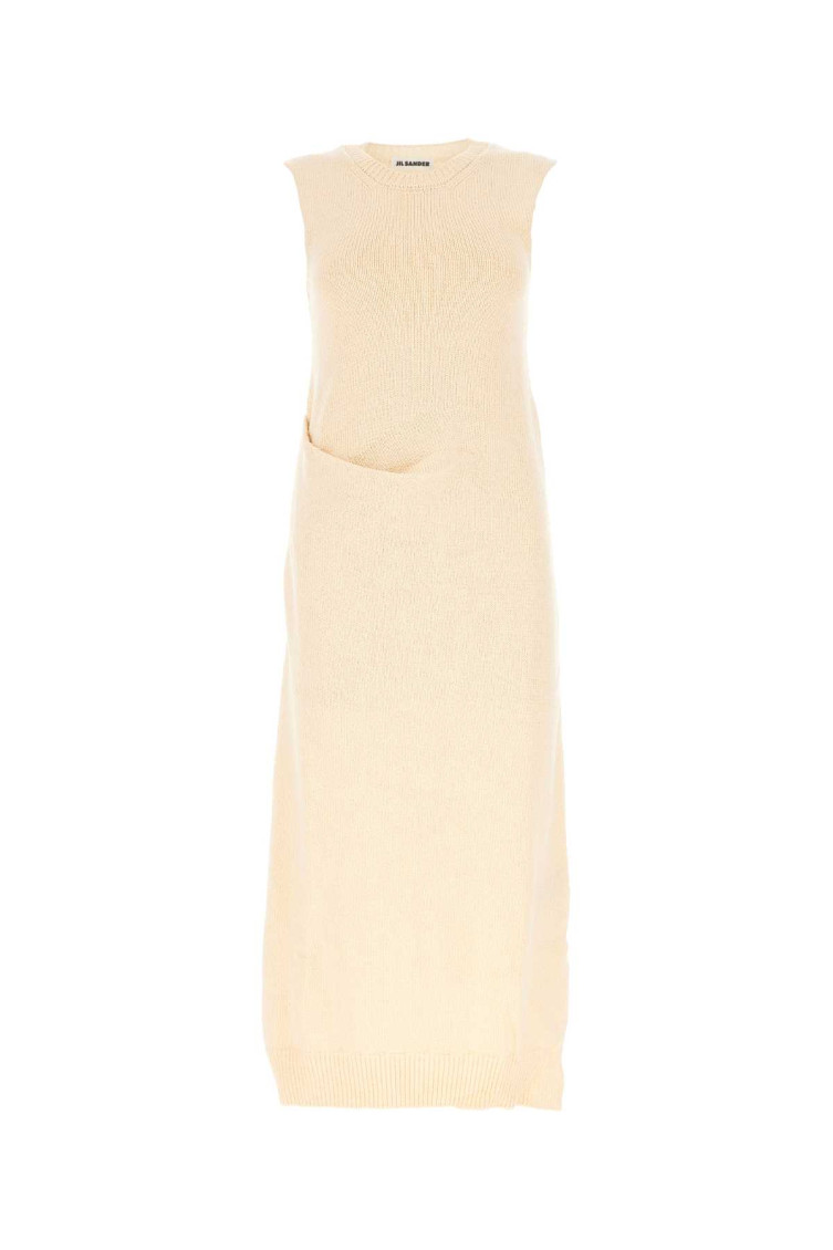 Jil Sander Ivory Japanese Cotton Dress In White