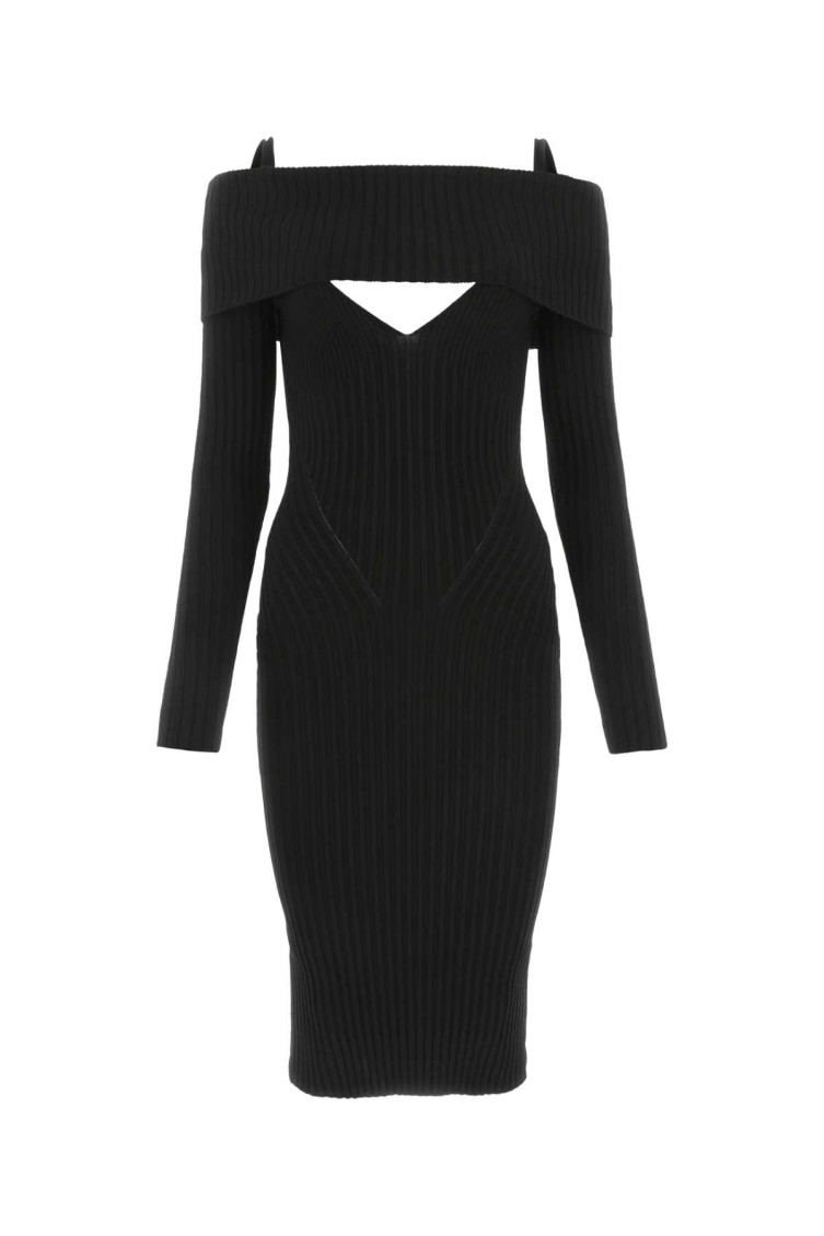 Andreädamo Andreadamo Black Stretch Viscose Blend Dress In Black