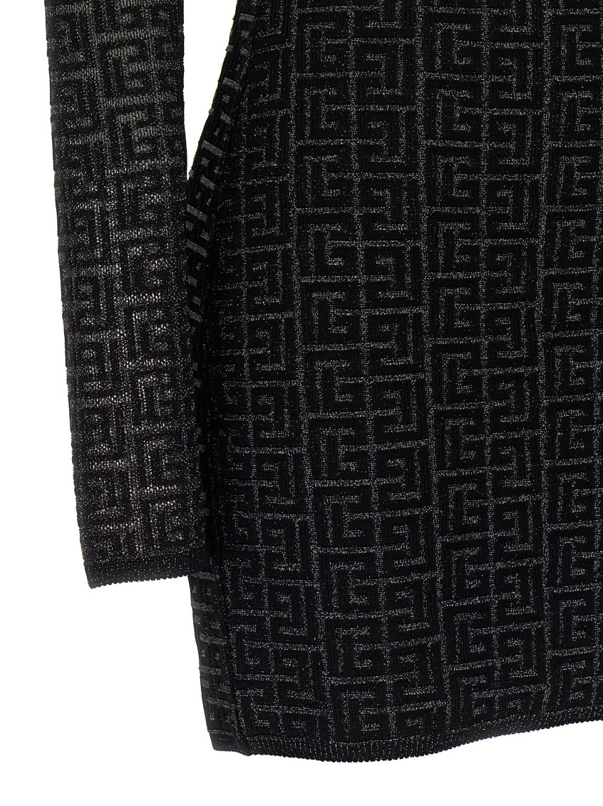 Balmain Black MINI DRESS MONOGRAM 3D for Women Online USA at