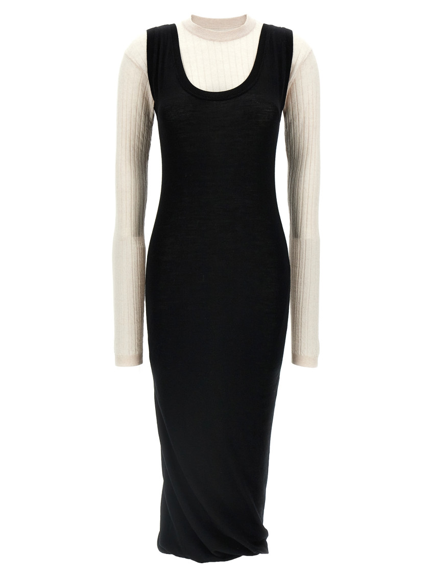 Marni Blackwhite Multi-layered Dress In Blackwhite