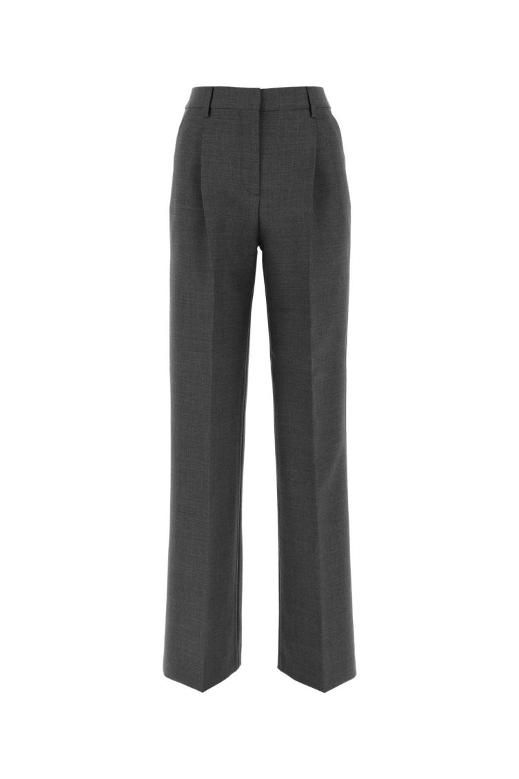 Burberry Grey Wool Tailored Trousers In Dark Grey