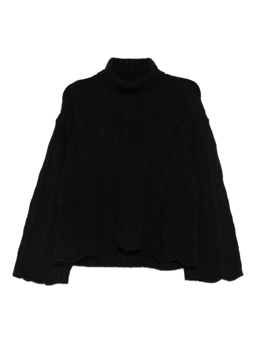 Twinset Black Knitted Sweater In Black