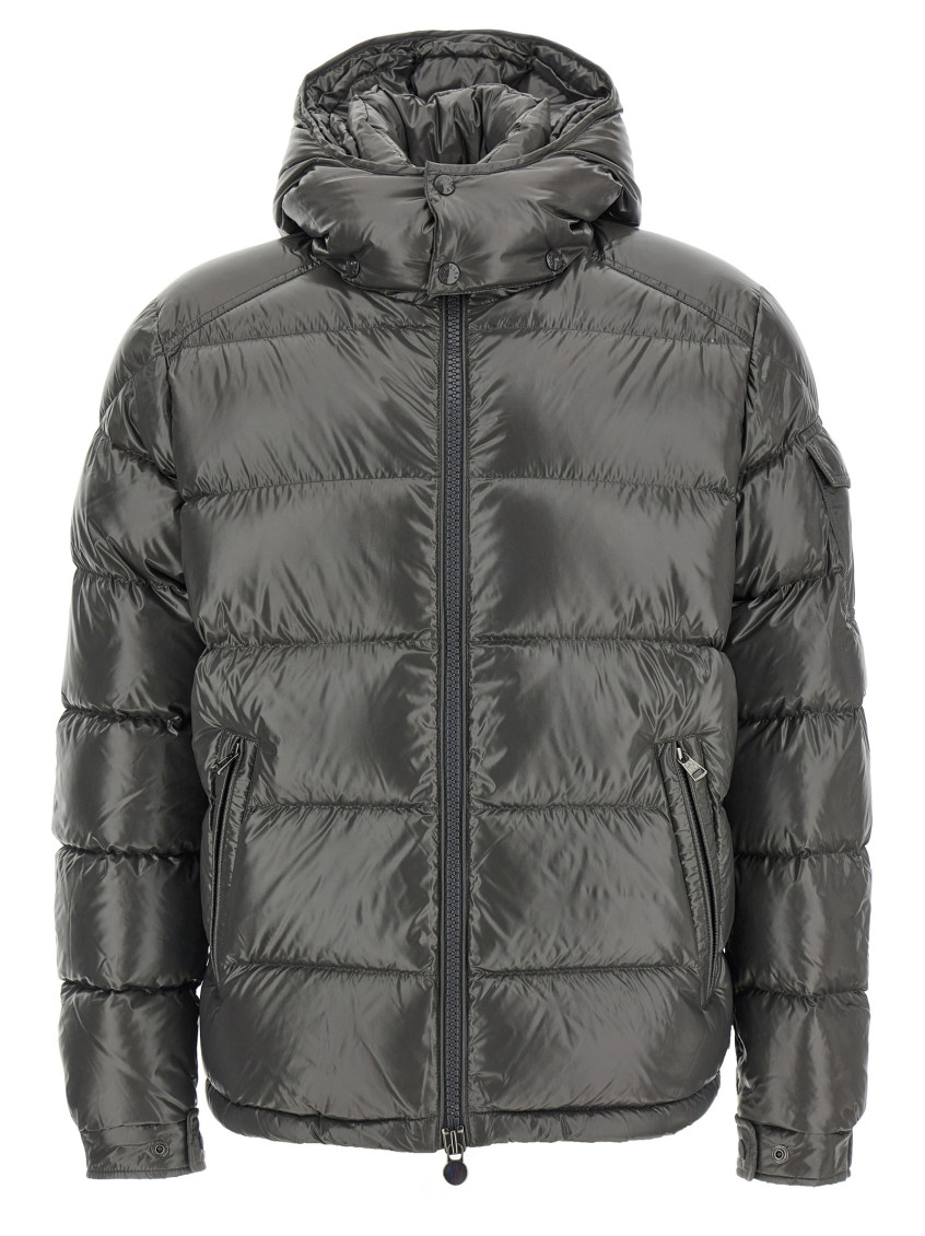 Moncler Maya Down Jacket With Hood In Gray