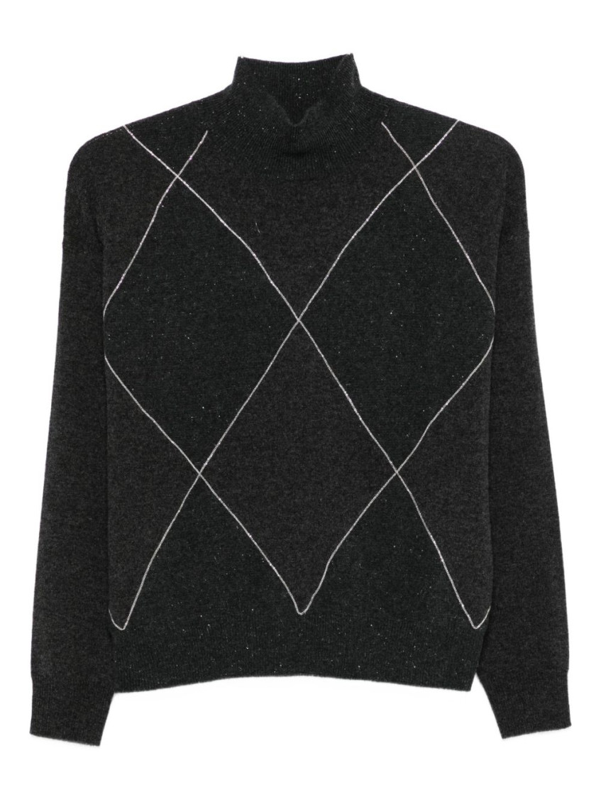 Peserico Turtleneck Knitted Sweater In Black