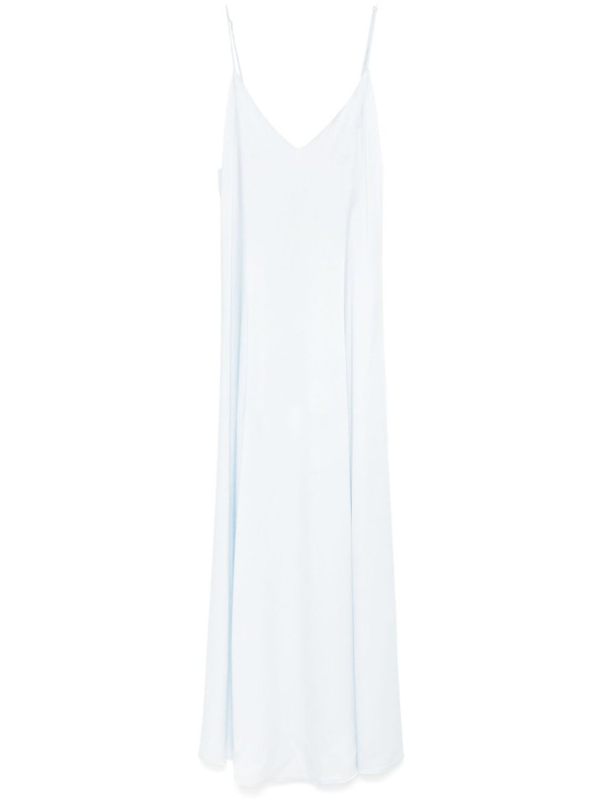 Shop Forte Forte Sky Blue Satin Midi Slipdress