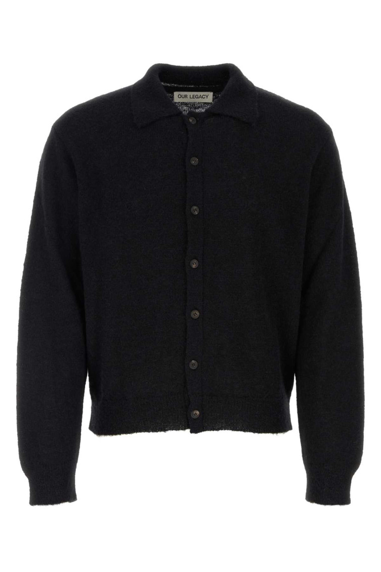 Our Legacy Black Knitted Cardigan In Black