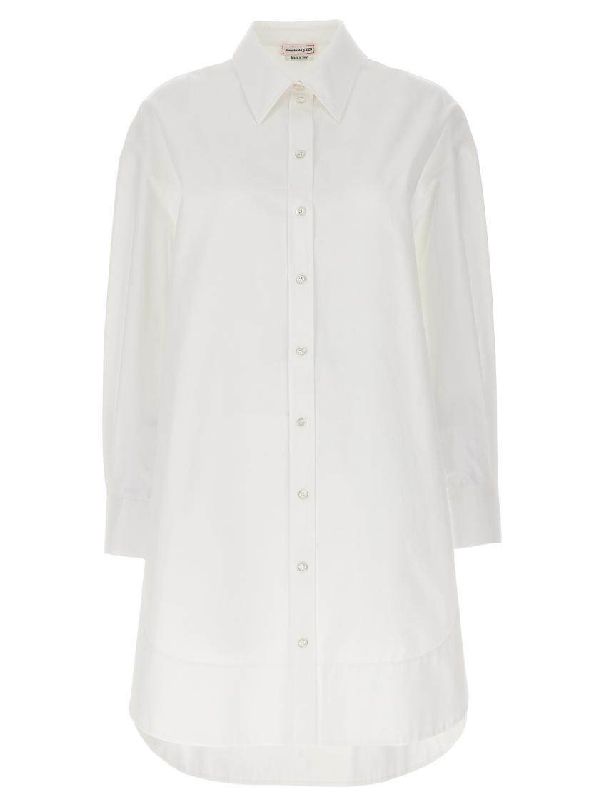 Alexander Mcqueen Chemisier Dress In White