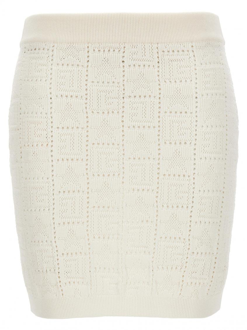 Balmain Knitted Skirt In White