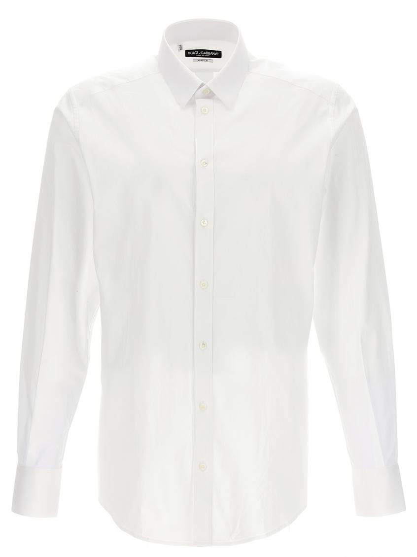 Dolce & Gabbana White Stretch Poplin Shirt In White