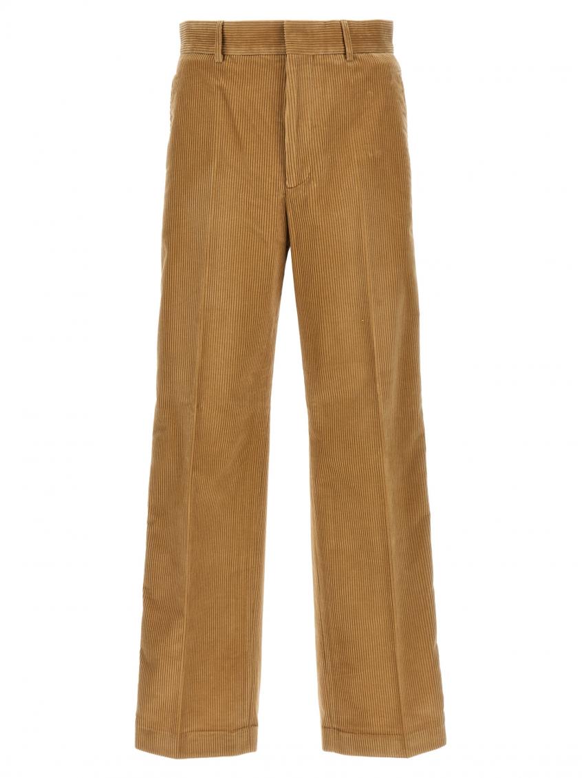 Palm Angels Corduroy Suit Tape Trousers In Brown