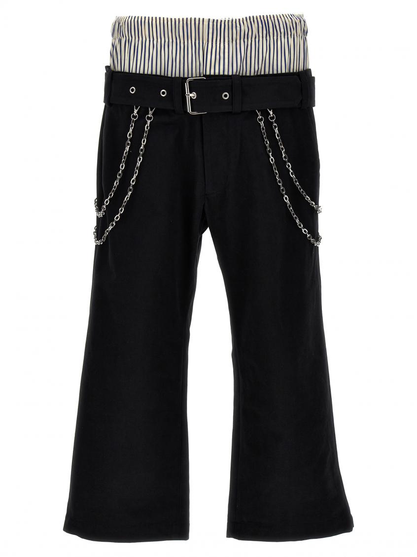 Shop Bluemarble Black Double Layered Boxer Pants