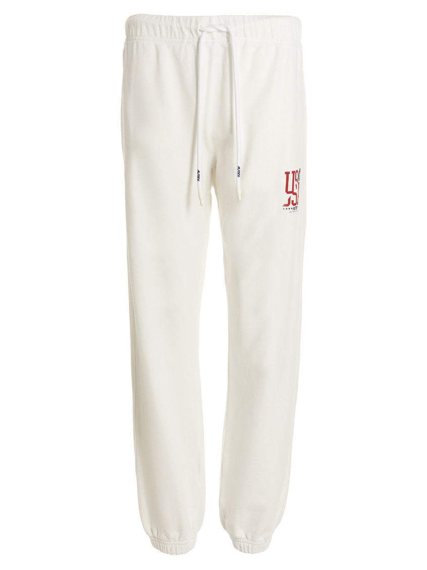 Shop Autry White Flocked Logo Joggers