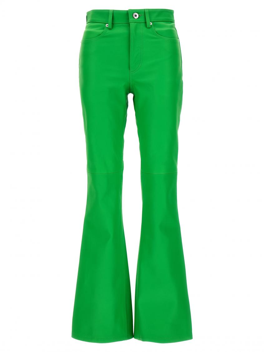 Jw Anderson J.w. Anderson Leather Bootcut Trousers In Light Green