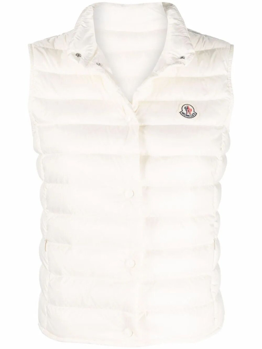Moncler Quilted Vest High Neck In White