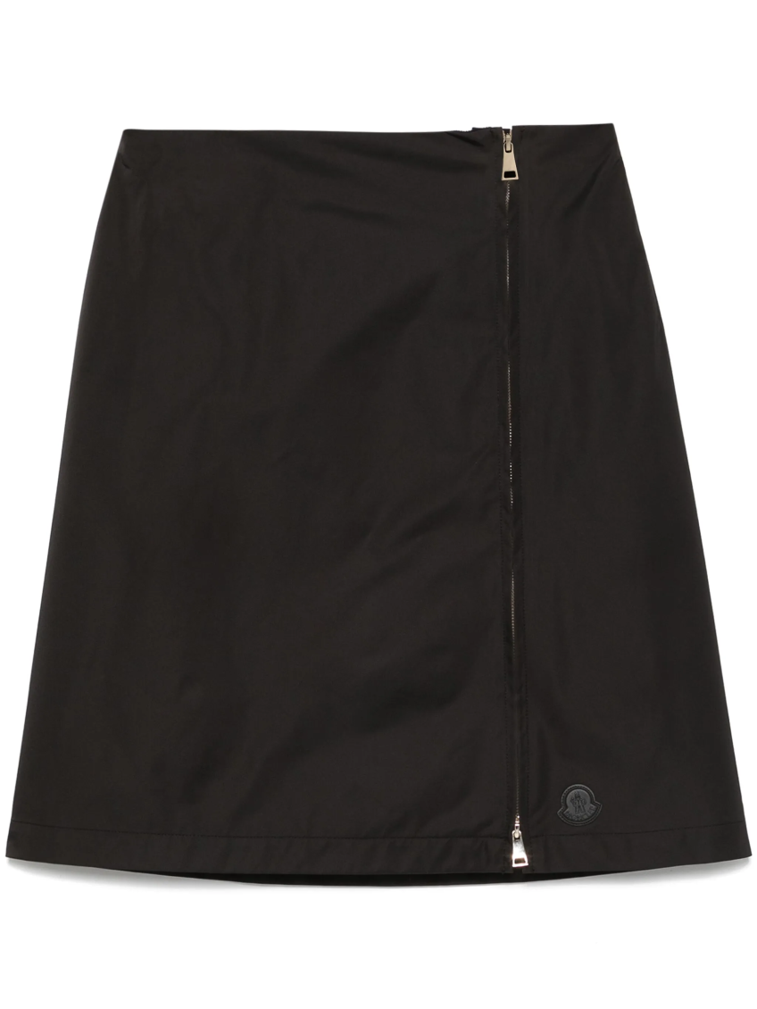 Moncler Black Zipped Midi Skirt In Black
