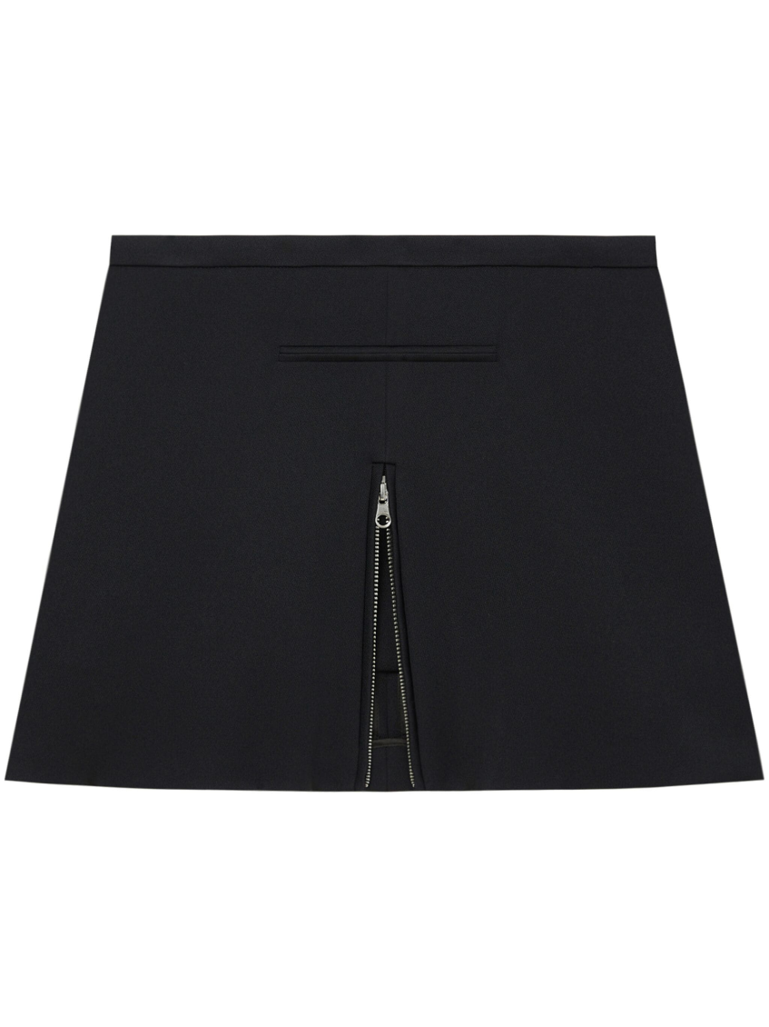 Courrèges Twill Mini Skirt With Zipper In Black