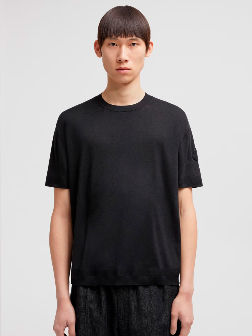 Moncler Black Crewneck T-shirt for Men Online India at Darveys.com