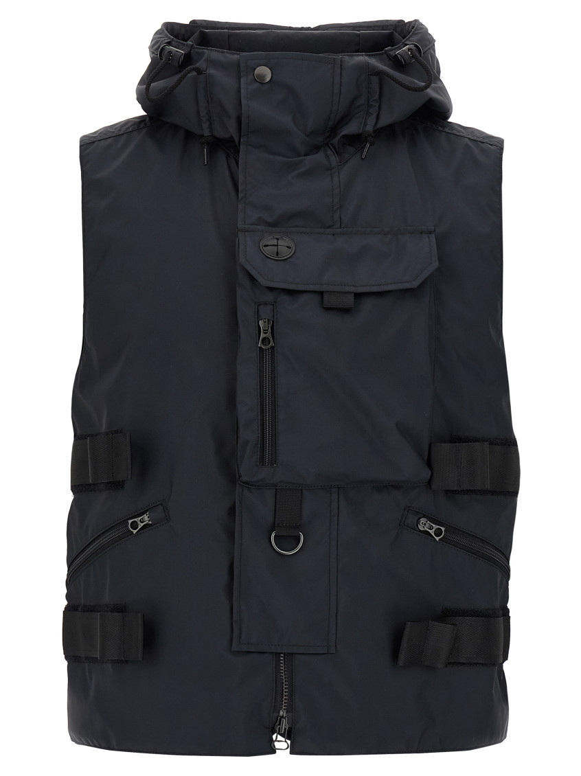 Junya Watanabe X C. P. Company Detachable-panel Gilet In Black