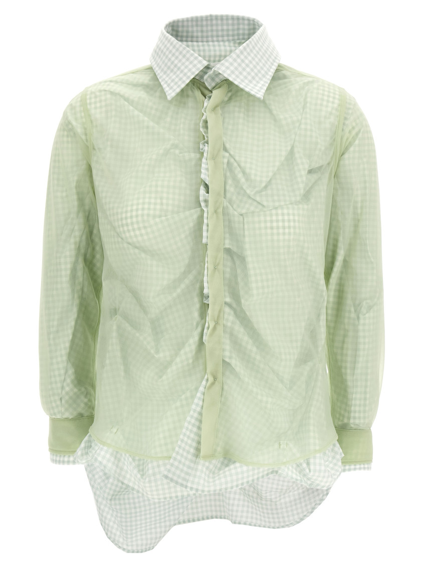 Maison Margiela Multi Layer Shirt Sweaters And Cardigans Green In Green