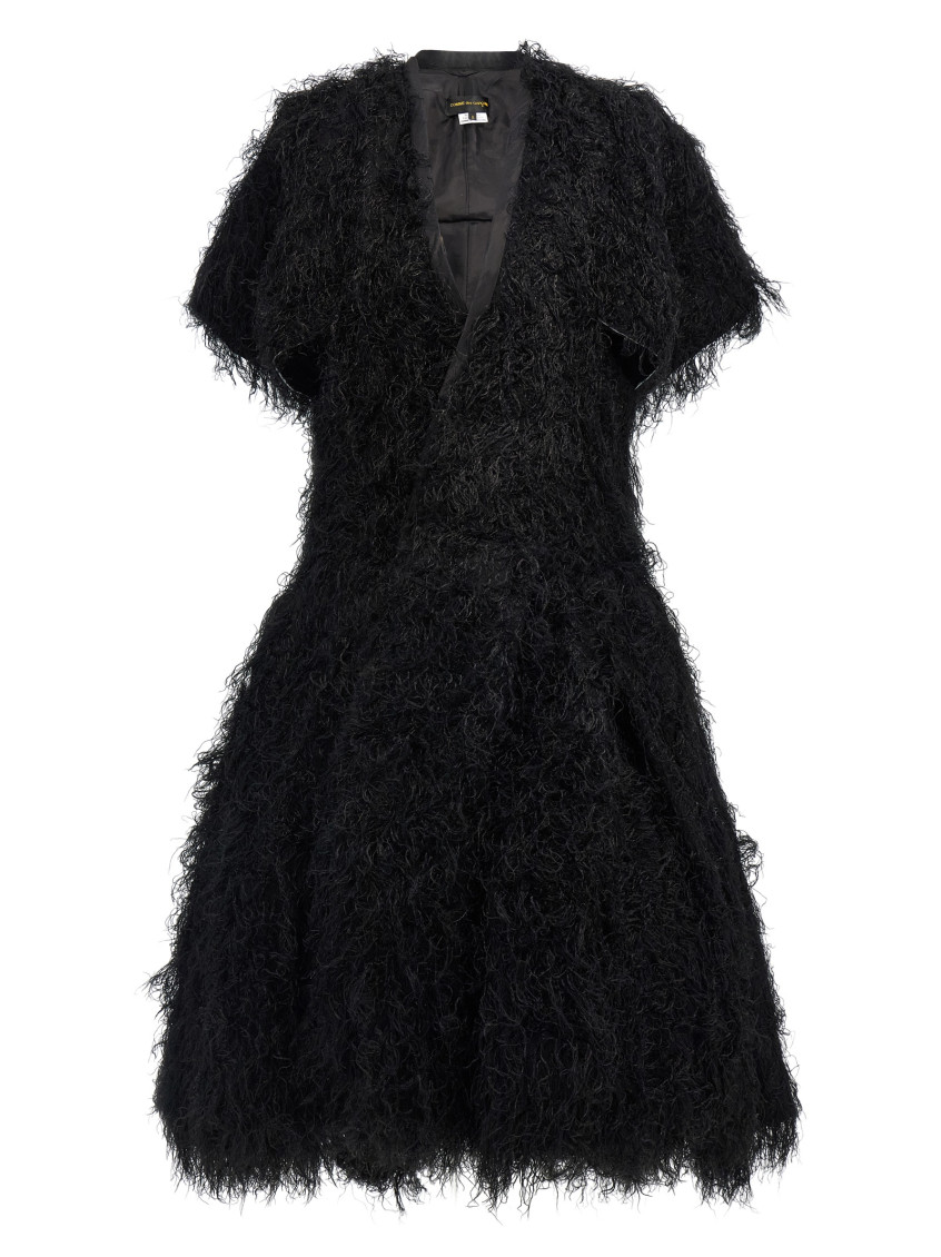 Shop Comme Des Garçons Black Fur Dress