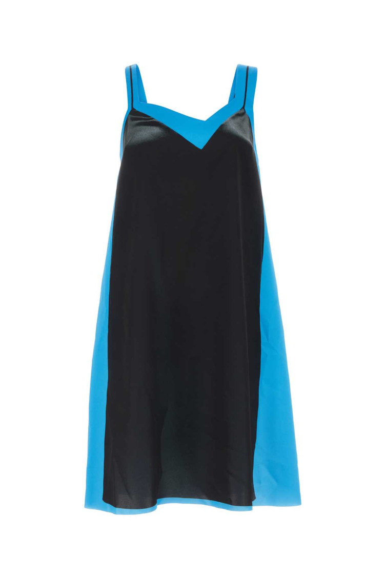 LOEWE BLACK PRINTED TECH FABRIC MINI DRESS