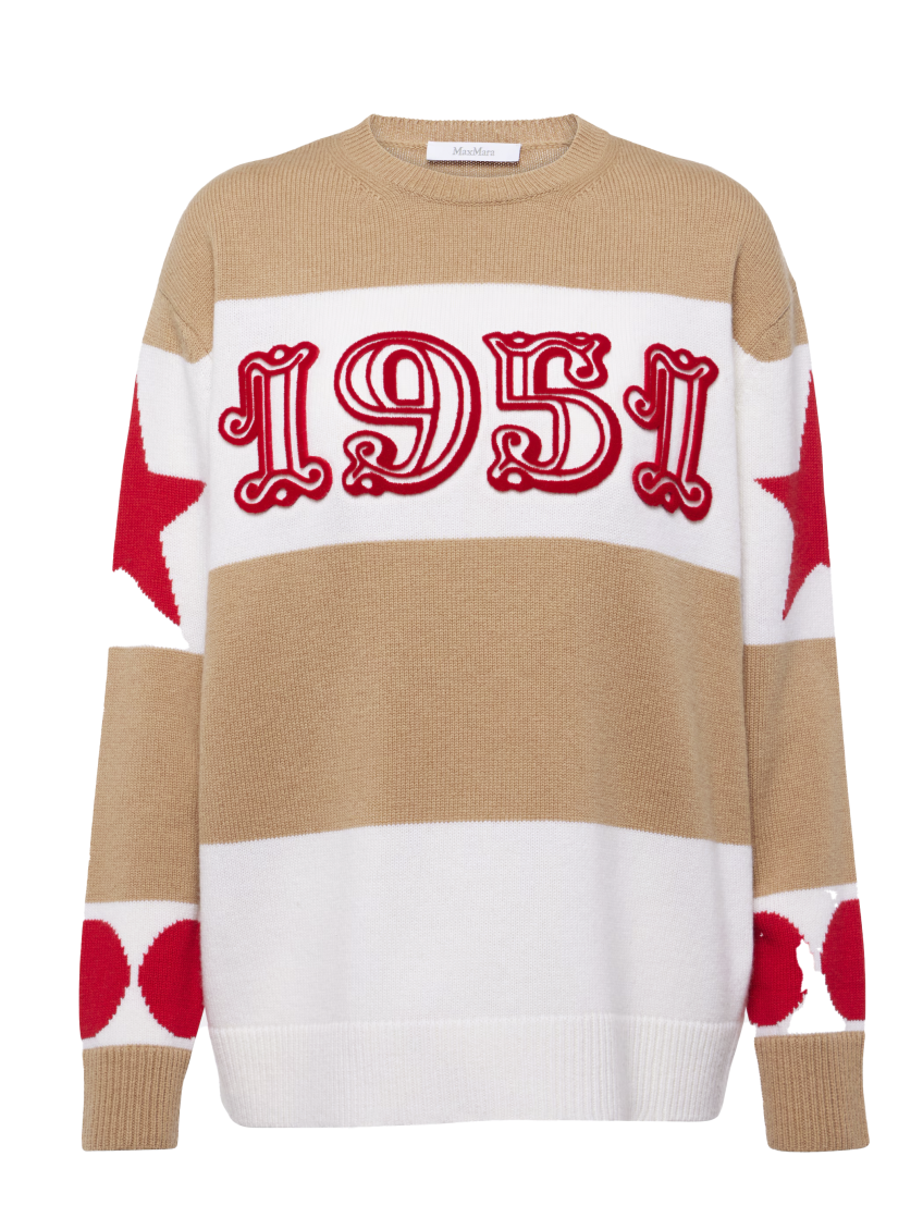 Max Mara Light Brown Dirce 1951-motif Striped Jumper In Light Brown