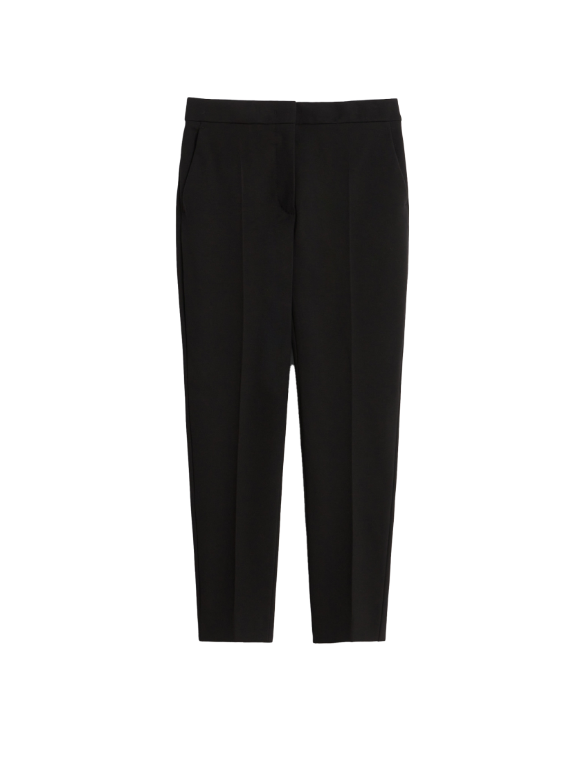 Max Mara Tapered Cropped Trousers In Black