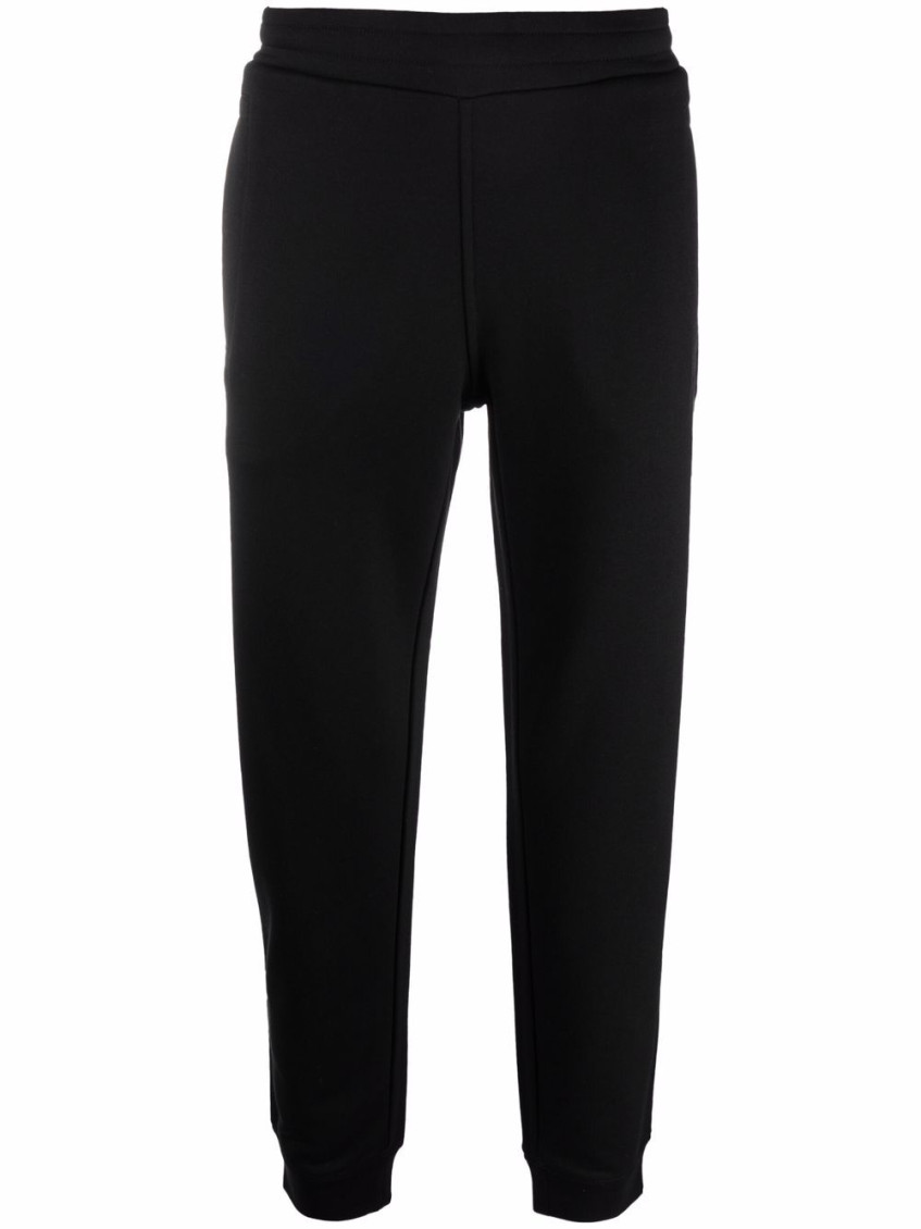 Emporio Armani Logo-embroidered Stretch-cotton Track Pants