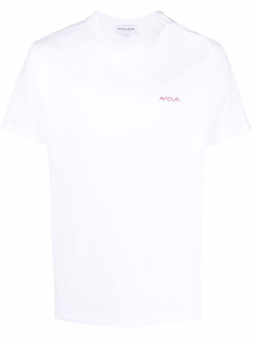 MAISON LABICHE WHITE CREWNECK LOGO T-SHIRT
